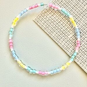 Handmade Memory Wire Dopamine Color Seed Beads Easy On Bracelet